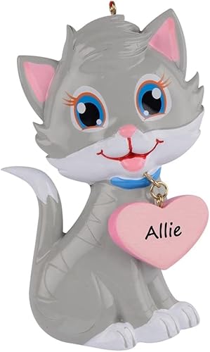Miniatura 8 de Adorno de gato gris, adorno de gato personalizado, adorno de árbol de Navidad para gato, adorno de primera Navidad de gatito, regalos de recuerdo de