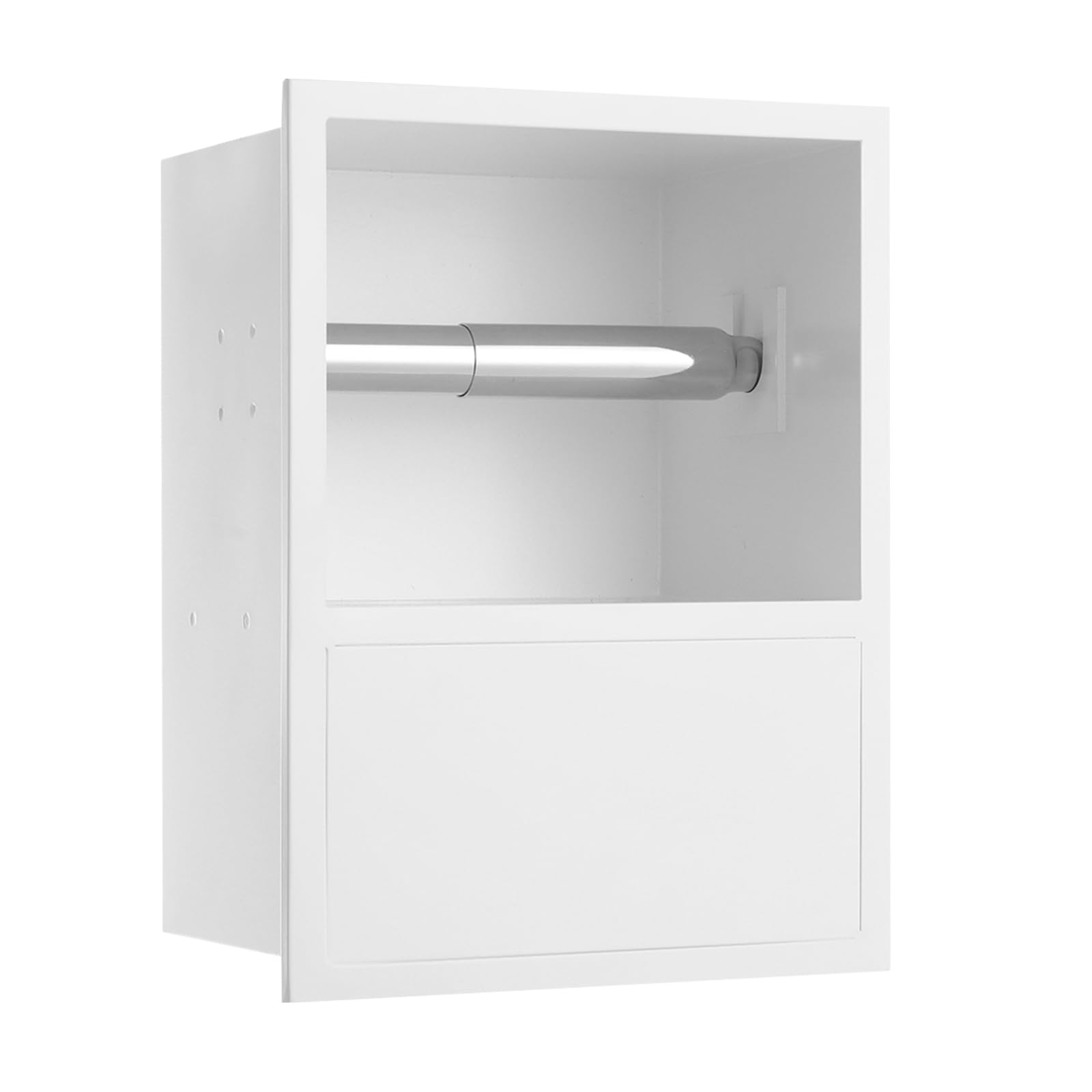 Einbau-Toilettenpapierhalter, 17x12x23 cm Wandregal-Organizer, Toilettenpapierhalter Kann in Badezimmern, Toiletten (Weiß)