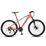 Redfire 26 Inch Women Mountain Bike, 15 in Aluminum Frame Bicycle, 21 Speed Shimano, Front Rear Derailleurs, MTB Adult Bicycle with Dual-Disc Brake Lock Out Suspension Fork(Orange, S-26inch)