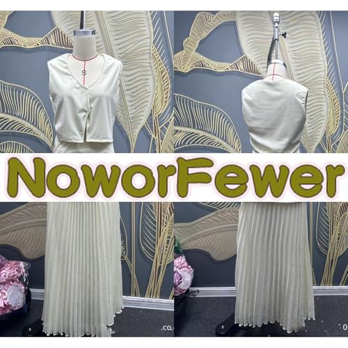 Women's V-neck Sleeveless Knitted Top + Splicing Temperament Suit,Spliced Tulle Elastic Waist Pleated Maxi Skirt2