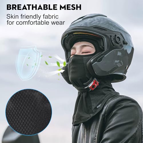 Image of BendJoy Nylon Balaclava for Men Bike, Full Face Mask for Sun Protection, Breathable Helmet Mask for Riding, Cycling, Skiing Ultimate Riding Gears for Bikers Black, Large