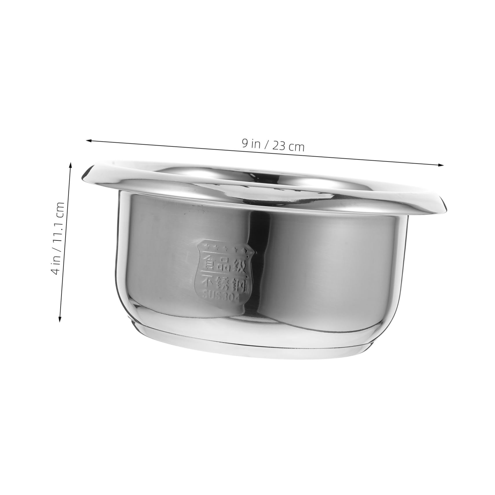 Cuve Intérieure En Acier Inoxydable 9.06 Pouces Pour Cuiseur À Riz Pot De Remplacement Universel Capacité Moyenne Chauffage Uniforme Pour Cuisine Familiale Polyvalente