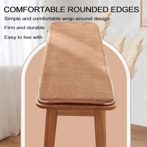 Coussin antidérapant lavable grand format camel pour assise longue - 4