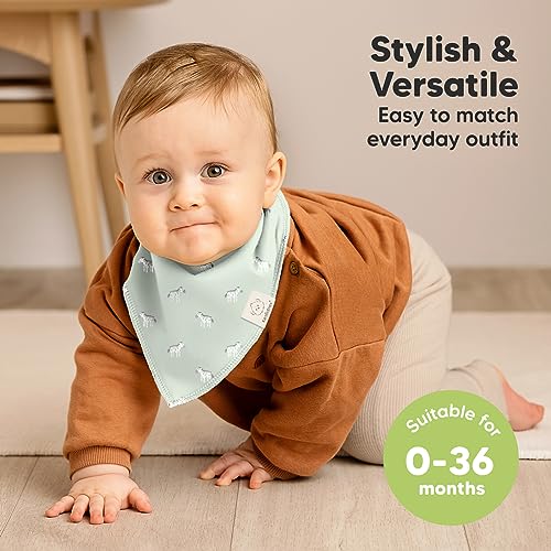 KeaBabies 8-Pack Baby Bandana Drool Bibs and 5-Pack Muslin Burp Cloths for Baby Boys, Girls - Organic, Stylish Unisex Bandana Bibs -Viscose from Bamboo Cotton Burp Cloth4