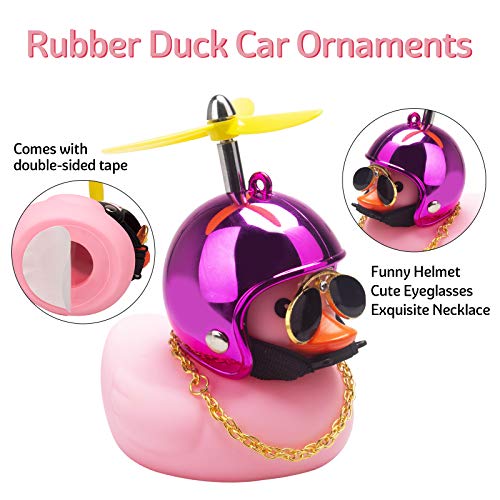 image for wonuu Pink Duck Car Dashboard Decorations Rubber Duck Car Ornaments Co