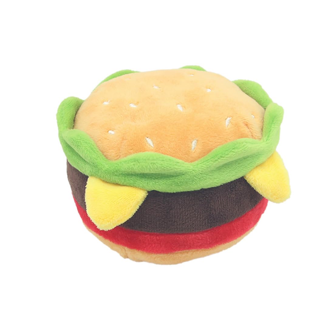 Yimuzche Hamburg Shaped Dog Toys, Squeaky Dolls, Fun Food Plush Toy (Hamburg)