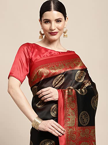 Image of AKHILAM Women's Printed Art Silk Tassels and Latkans Saree With Unstitched Blouse Piece (FF0APHALSP100A Parent)