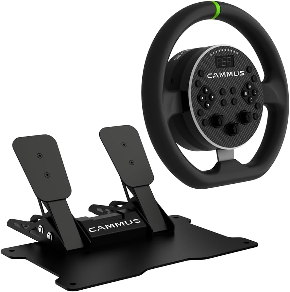 CAMMUS 5Nmダイレクトドライブハンコンセット　C5 CP5 CS5 CAMMUS C5 Bundle for C5 Steel Wheel + CP5 Pedals. Racing Simulator