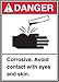 Accuform MRHL004VA Aluminum Sign, Legend"Danger Corrosive. Avoid Contact with Eyes and Skin", 10" Length x 7" Width, Red/Black on White
