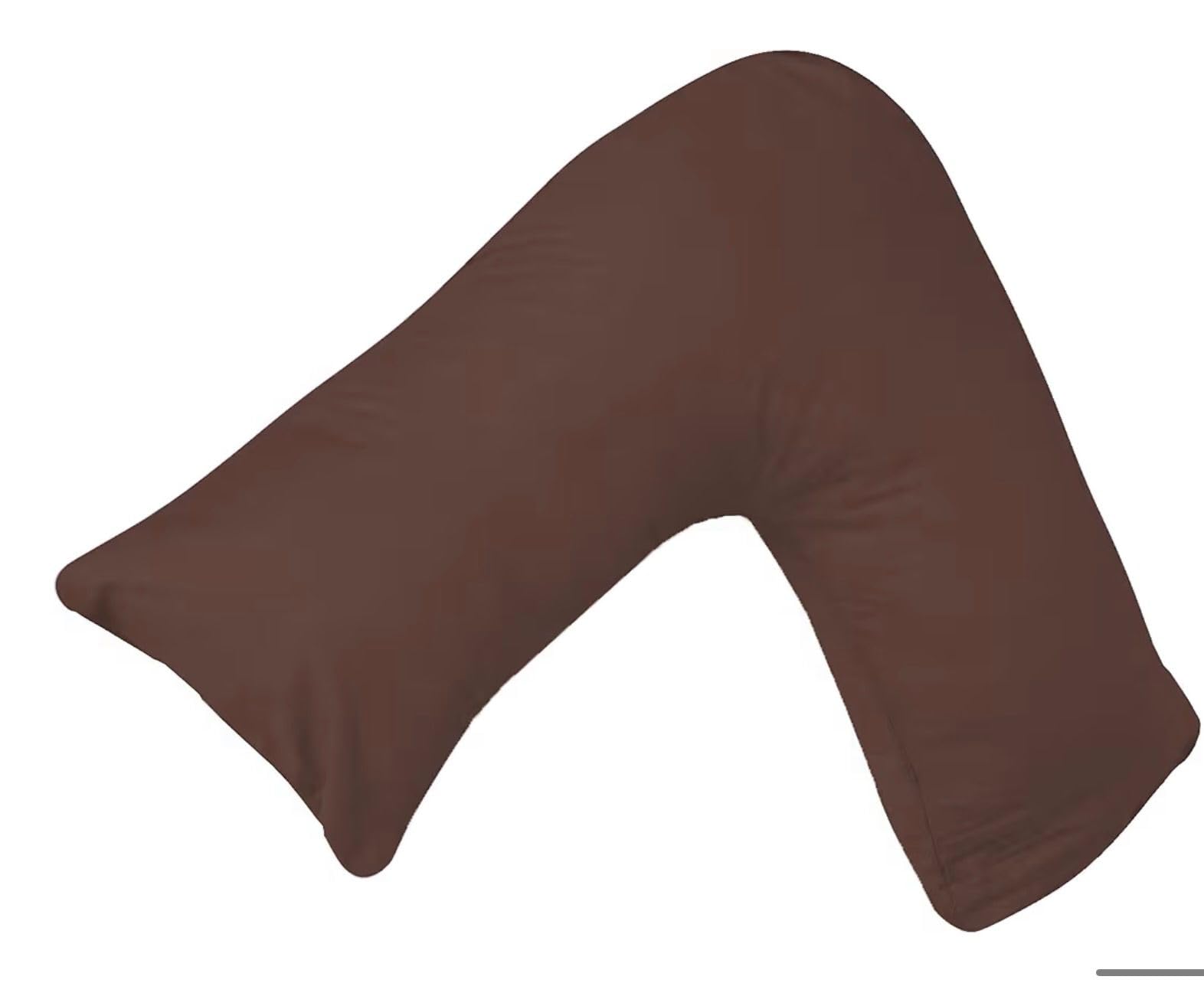 DreamNights Luxury V Shaped Pillow Nursing, Pregnency, Back Support Pillow - Orthopedic Maternity Extra Filled For Neck And Back Support With Cushion (Brown)