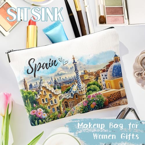 Spain Souvenirs Makeup Bag - Granada Albaicin Landscape Scenery Spain Travel Souvenirs, Spainish Gifts for Friends Birthday Travel Essential Gifts from Spain3