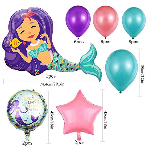 Zeemeermin decoratie kinderverjaardag, zeemeermin thema feestdecoratie, zeemeermin feestdecoraties, zeemeermin ballonnen… - Image 4