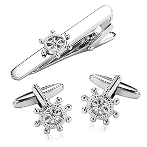 Beydodo Alfiler pak voor heren, zilverkleurig, naald en manchetknopen