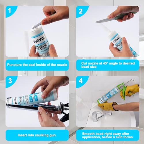 Sellador de silicona impermeable 2 unidades blanco miniatura 3