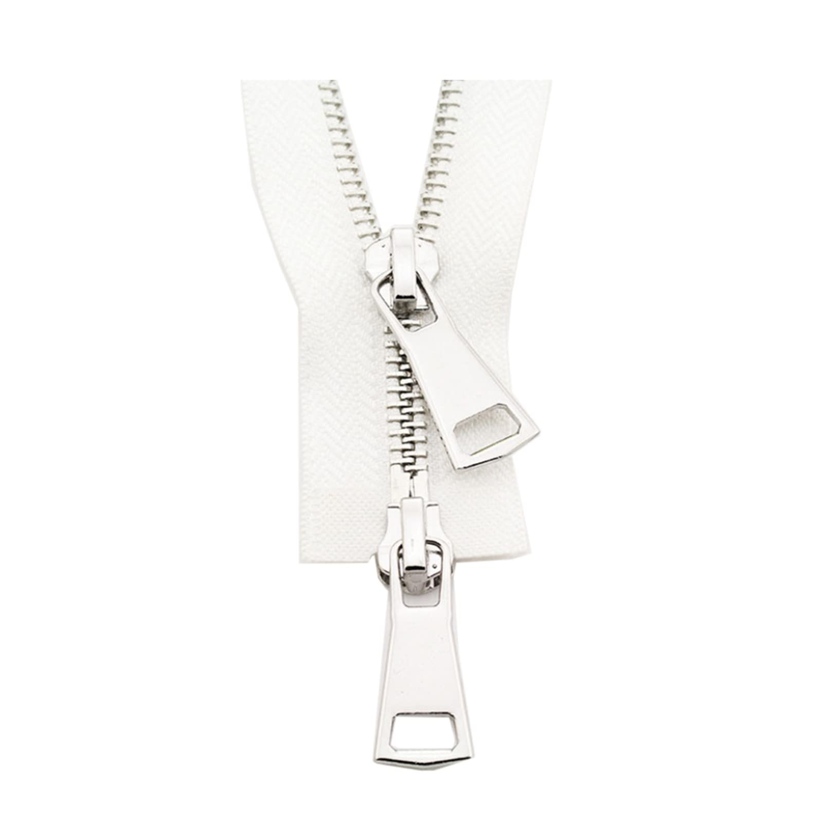 5# Metal Zipper Double Slider Two-Way 70-90cm Multicolor for Sewing Accessories(White,70cm)