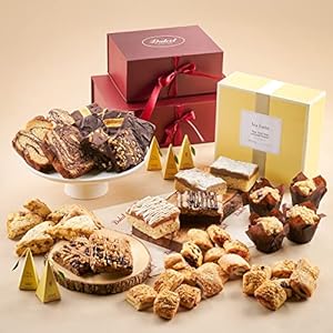 Dulcet Gift Baskets Herbal Tea and Biscuit Tower Sampler – Scones, Crumb Cake, Muffins – Holidays, Birthday, Sympathy, Get Well – Family or Office