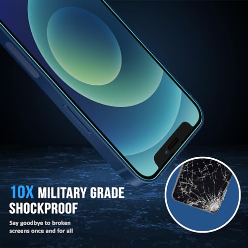 Image of FIRST MART Military-Grade Matte Anti-Glare Tempered Glass for iPhone 12 and iPhone 12 Pro (6.1 Inch) With Installation Kit | Edge to Edge Coverage |Anti Glare, Bubble-Free [2 Pack]