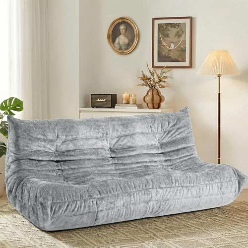 Image of HABUTWAY Giant Bean Bag Chairs Lazy Sofa for Adults,3 Seater,Light Grey