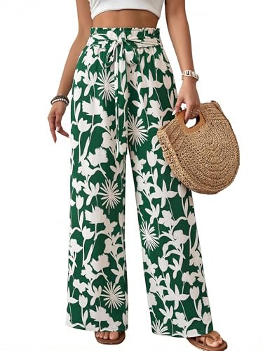 ECOWISH Wide Leg Pants for Women Summer 2026 Palazzo Tropical