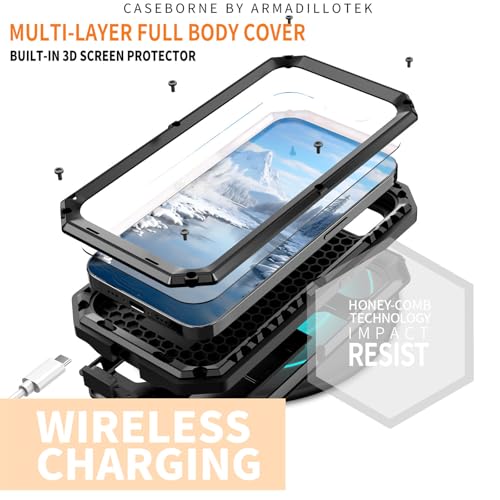 Coque en métal pour iPhone 16e robuste antichoc intégrale noire - 3