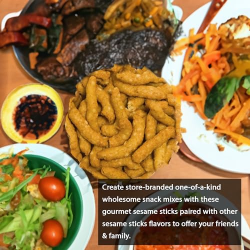 NY SPICE SHOP Sesame Sticks Regular – 1 Lbs. (Pound) Freshest Taste Sesame Sticks – Mouthwatering Snacks Blend – Deliciously & Fresh Roasted Regular Sesame Sticks - Gourmet Cajun Spice Snacks (Regular)