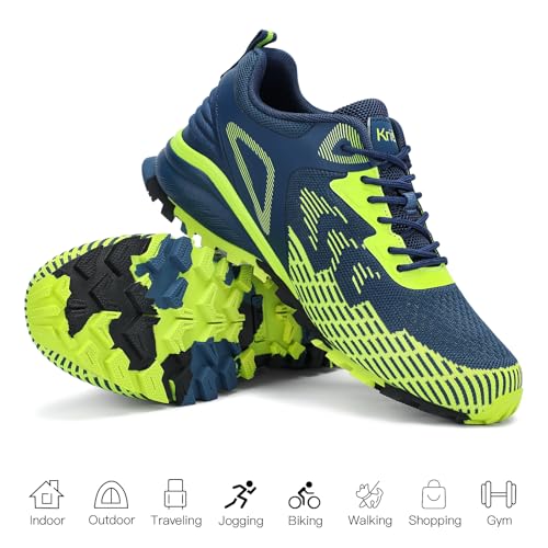 Kricely Trail Running Shoes Men for Hiking Trekking Breathable Cross Training Tennis Fashion Sneakers Lightweight Workout Footwear Outdoor Gym Jogging 7