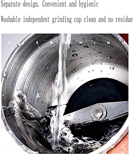 ZOUSHUAIDEDIAN Elektrische Kaffeemühle, Kaffeebohnenmühle mit Edelstahlklinge, leistungsstarke elektrische Mühlen for… – Bild 7