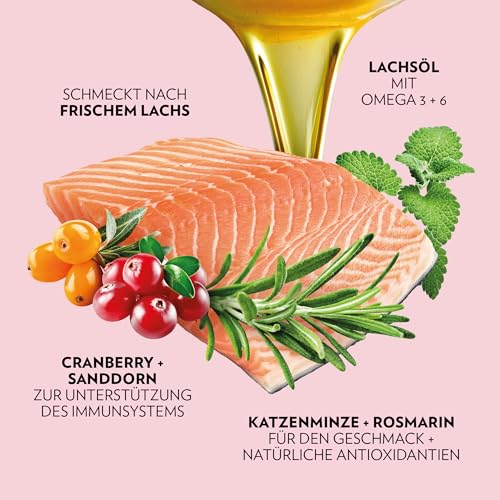 PrimaCat - Getreidefreies Trockenfutter für ausgewachsene Katzen, Geschmacksrichtung Lachs, 400 g