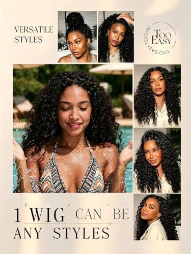 sterly Burmese Curly Half Wig Human Hair Wear and Go Glueless Flip Over Half Wigs For Black Women Drawstring Beginner Friendly No Glue No Sew 3 In 1 Wig With Spiral Curly Ends 180% Density 26inch — view 7