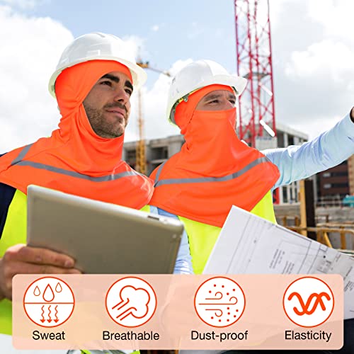 Image of Seematn 4 Pcs Balaclava Sun Men Face Mask UV Protection with Reflective Strip for Construction Work Neck Covers Summer