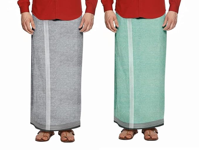 Image of Men's Cotton Lungi | Traditional Indian Wear | Soft & Breathable Checked Lungis for Daily Comfort, Home Wear & Casual Use | Free Size Wrap