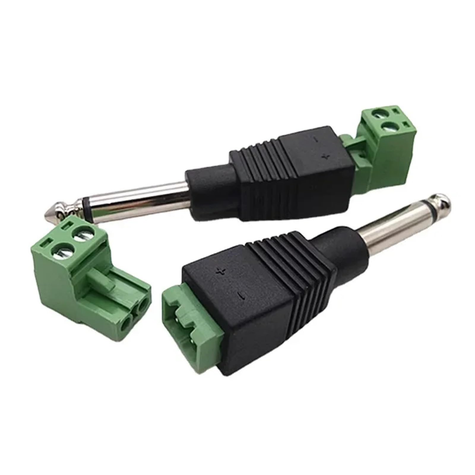 Prise Audio Jack 6,35 mm 2 Broches 3 Broches 1/4" 6,3 mm mâle connecteur Mono stéréo sans Soudure tête Audio vers Prise terminale(6.35MM Stereo,10pcs)