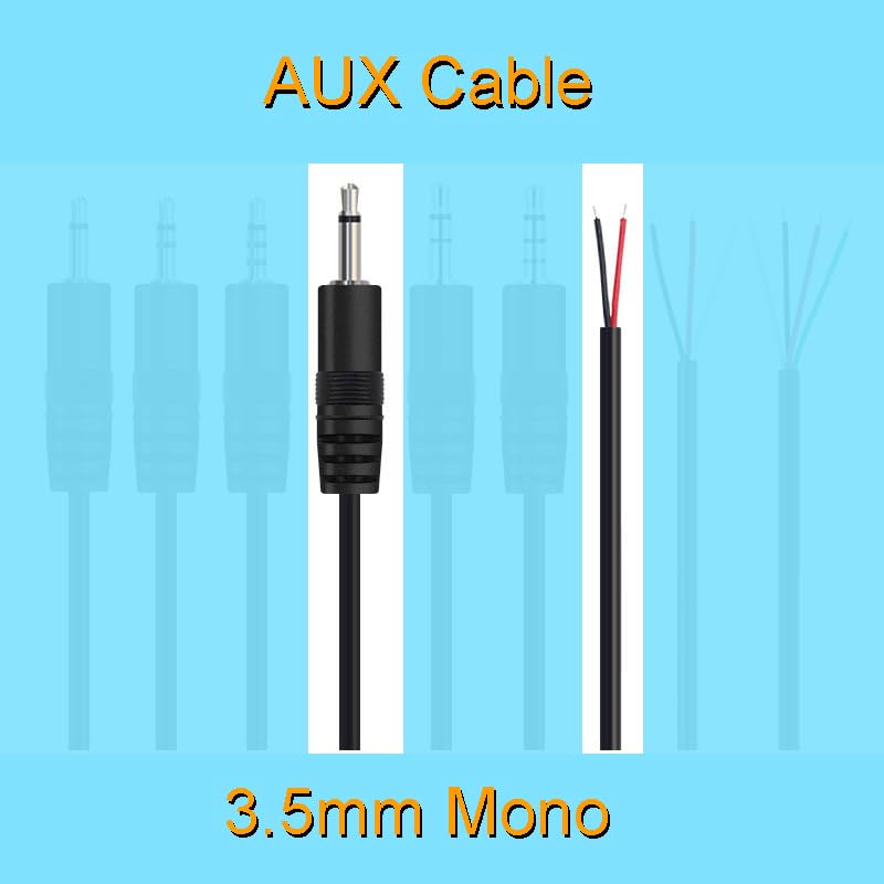 5PCS 0.3M Conector Macho 3.5mm a Cable Abierto miniatura 5