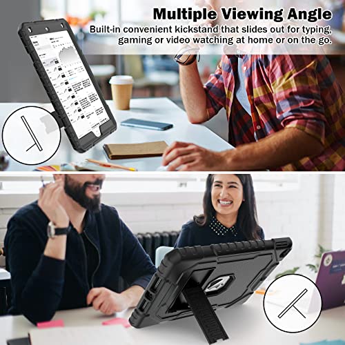 Image of ZoneFoker Case for iPad 9th /8th /7th Generation 2021 /2020 /2019(10.2 inch), Heavy Duty Military Grade Shockproof Rugged Protective 10.2 inch Cover with Built-in Stand for iPad 9 8 7 Gen (Black)