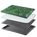 Dog Toilet Tray with Artificial Grass – Reusable Dog Litter Tray for Puppies and Small Dogs, Portable Potty with Drainage System for Flat or Home Use Indoor (20 x 16 inch -Style 1)
