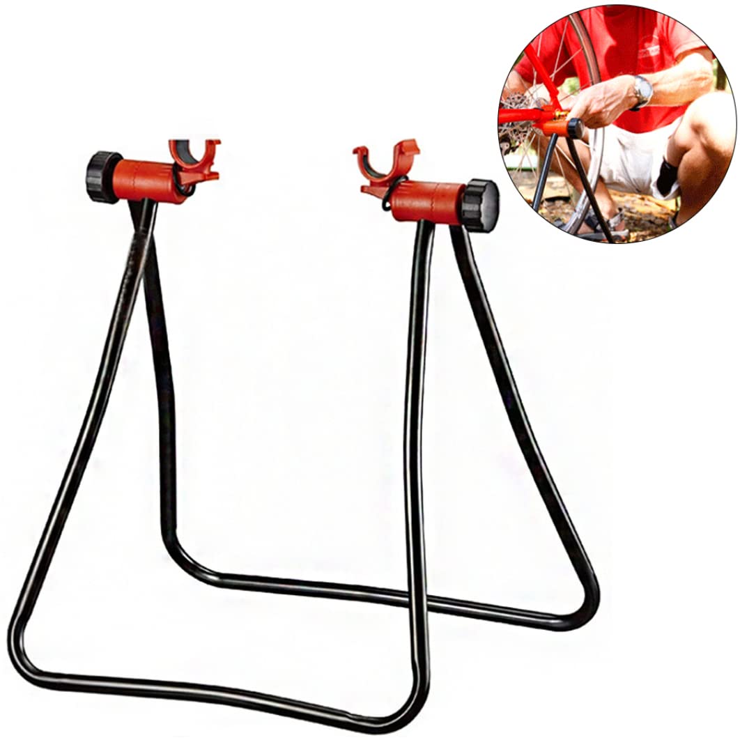 Stand per biciclette di utilità, supporto per bici portapacchi di riparazione meccanica pieghevole per manutenzione, supporto per pavimento in bici in alluminio, supporto per la riparazione della