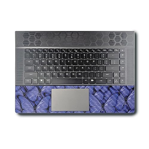 Image of MightySkins Carbon Fiber Skin Compatible with Alienware X16 R1 (2023) Full Wrap Kit - Blue Butterflies | Protective, Durable Textured Carbon Fiber Finish | Easy to Apply | Made in The USA