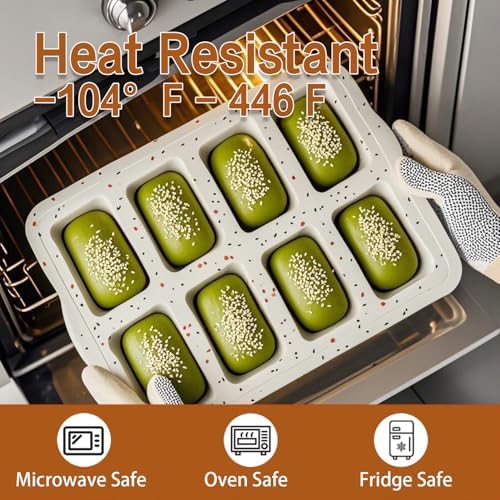 AVIDON Silicone Mini Loaf Pans, Nonstick silicone baking molds for baking small cakes, loaf, bread, 8 Cavity small Meatloaf Pans 2 packs - Thumbnail 3