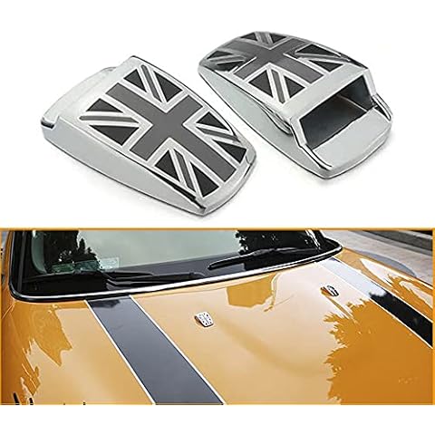 QIDIAN Car Wiper Water Spray Nozzle Caps Cover Sticker for Cooper One S JCW Clubman Clubman F54 F55 F56 F57 F60 Hatchback Convertible Countryman Cover