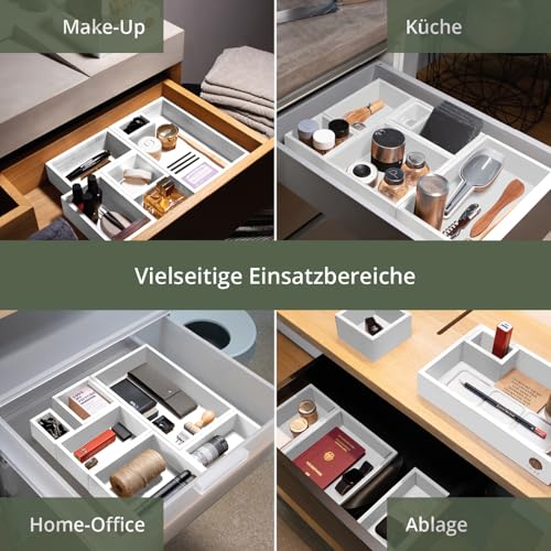 TAKE® 1-teilige Bambus Box weiß [27x15x5.5cm] - 100% Natur Bambus Aufbewahrungsbox Holzkiste für Küche, Büro und Bad Organizer, Aufbewahrungsbox für mehr Ordnung, Ordnungsbox (weiß)