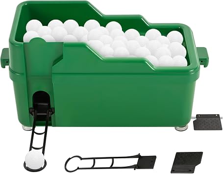 Golf Balls Automatic Driver, Golf Ball Dispenser Tee Machine, 100 Capacity Cordless Teeing Machines for Indoor Simulators Training & Golfs Driving Range Practice AidGreen