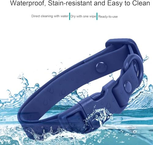 Wasserdichtes Hundehalsband, verstellbar und geruchsdicht, für große, mittelgroße und kleine Hunde, Haustierhalsbänder, weich, bequem, ohne Nackenbelastung, Himmelblau, Größe L