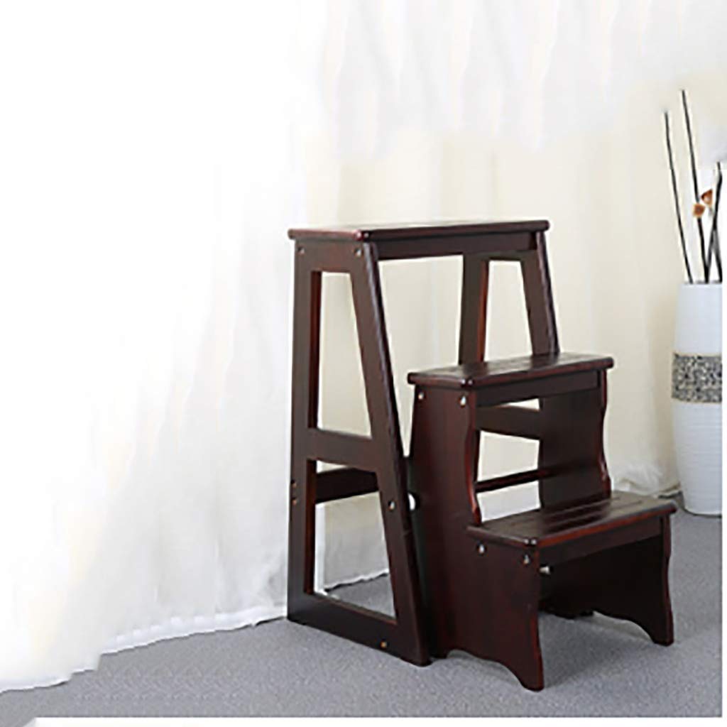 Taburete de madera maciza DASHADAO plegable para el hogar con acabado premium de interiores