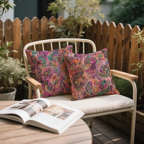 Housse coussin 45x45 rose et violet imperméable k-1165
