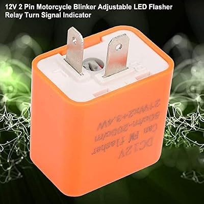 Walfront 5Pcs LED Flasher Relay DC 12V 2 Pin Adjustable Electronic Flasher Relay Turn Indicator for Motorcycle Car LED Turn Light Bulb Hyper Flashing