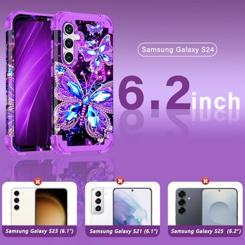 Coque Samsung S24 antichoc Hekodonk violette phosphorescente - 2