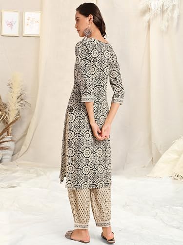 Image of MIRCHI FASHION Women's Straight Fit Pure Cotton Printed Kurta Set with Dupatta and Trouser