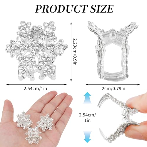 12 pinzas pequeñas Wecoe copo de nieve plateadas miniatura 6