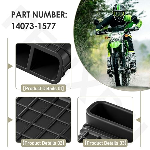 Image of 14073-1577 Air Inlet Duct Compatible with Kaw-asaki KLX 300 KDX200 KDX220R KLX250R KLX650 1989-2006 High Performance Air Intake Snorkel Replacement Parts