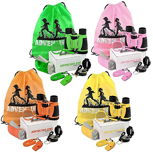 Limited Stock Adventure Kidz - Orange, Green, Yellow and Pink Outdoor Exploration Kit Bundle (24 Items)